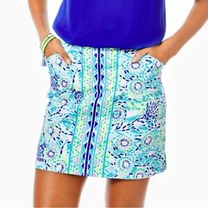 🌴LILLY PULITZER ‘Marigold’ Skort in Blue Ibiza Open Water Engineered Print